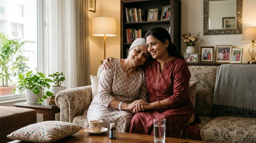 Woman receiving supportive care during cancer treatment